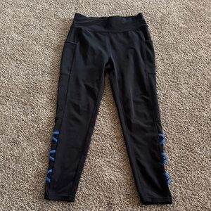 Prop Fit Black Leggings with Blue Accents